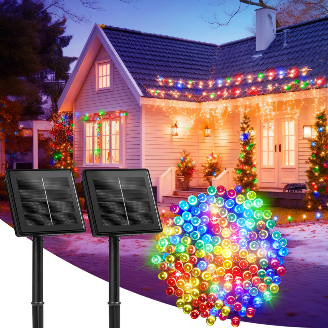 LUCES DE NAVIDAD CON PANEL SOLAR