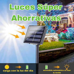 LUCES DE NAVIDAD CON PANEL SOLAR