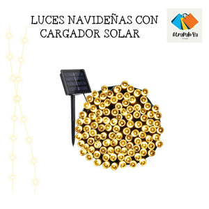 LUCES DE NAVIDAD CON PANEL SOLAR